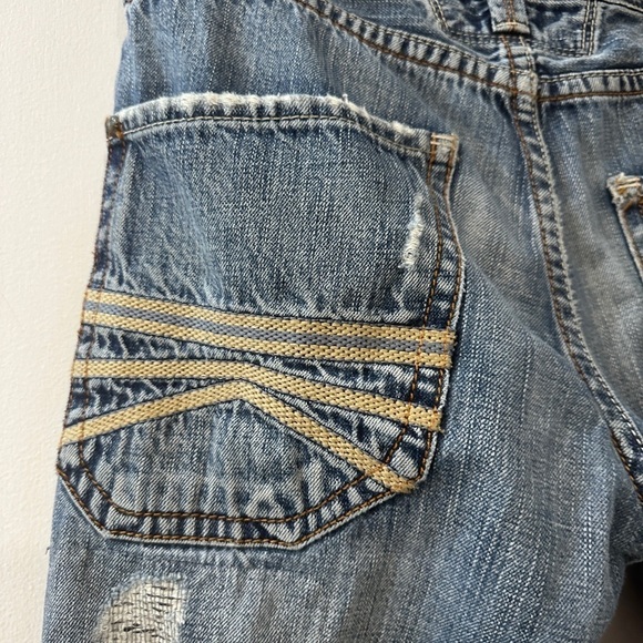 Express Rocco Men’s W30 L30 Distressed Low Rise Slim Fit Bootcut Jeans Y2K - Picture 10 of 13